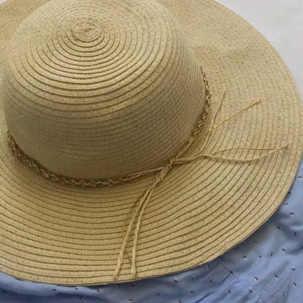 Tan Straw Floppy Hat - image 2